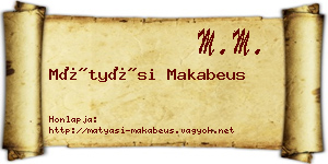 Mátyási Makabeus névjegykártya